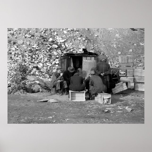 Pôster Sem-abrigo e desempregados 1938 (Frente)