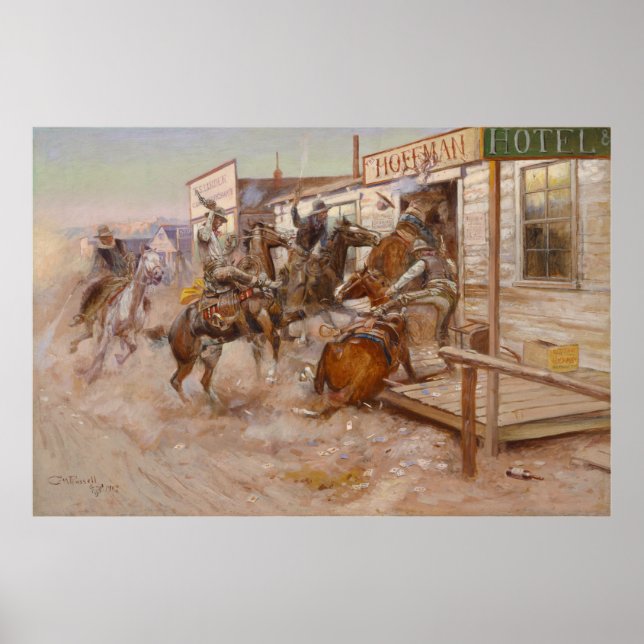 Poster Sem bater por Charles Marion Russell (Frente)