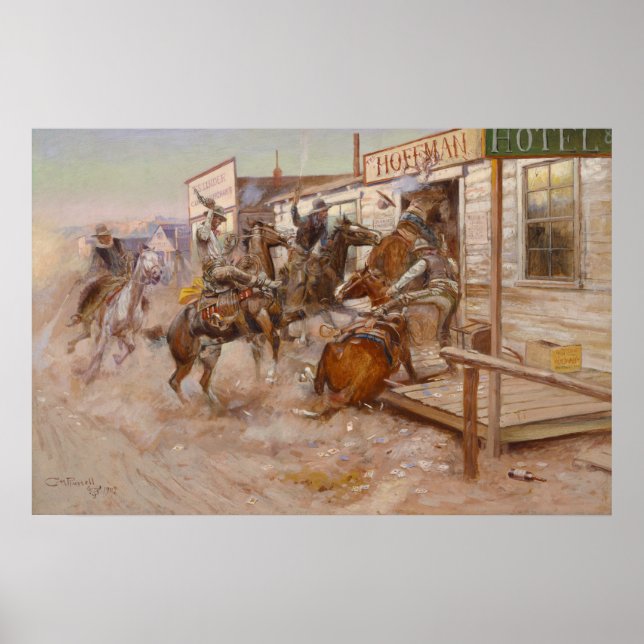 Poster Sem bater por Charles Marion Russell (Frente)