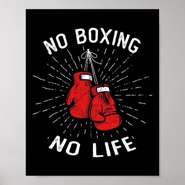 Poster Sem Boxing Sem Vida Boxando Luvas Artes Marciais (Frente)