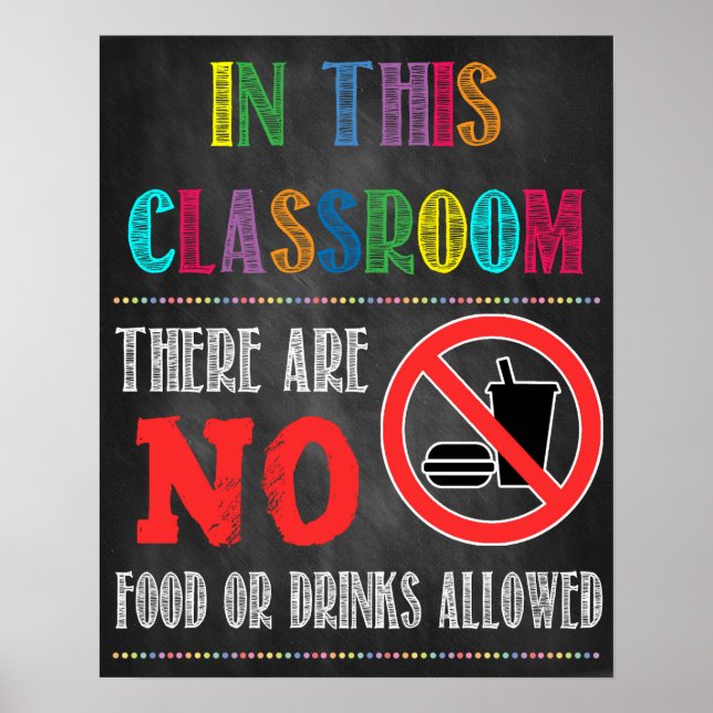 Poster Sem Comida Ou Bebidas Permitidas (Frente)