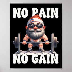 Poster Sem Dor Sem Ganho Gnome de Fitness Ama Levantament