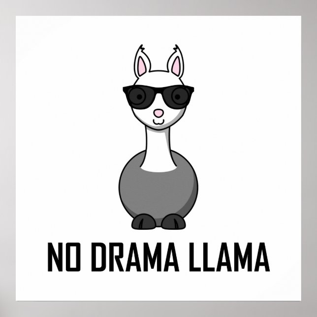 Pôster Sem drama Llama Óculos escuros (Frente)