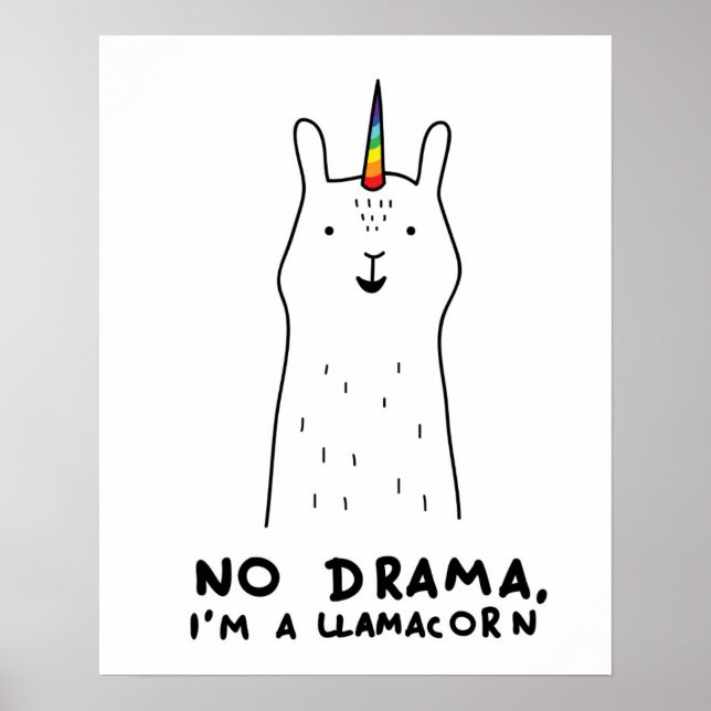 Poster Sem Drama, sou um Llamacorn (Frente)