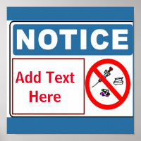 Sem Drogas nas Instalações, adicionar texto, Assin