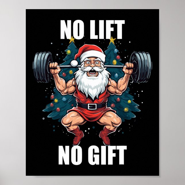 Poster Sem Elevação Sem Presente Natal Gym Bodybuil (Frente)