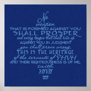 Poster Sem Estrela de Arma de David Azul em Azul