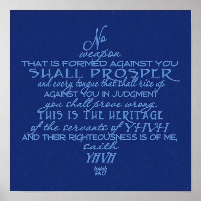 Poster Sem Estrela de Arma de David Azul em Azul (Frente)