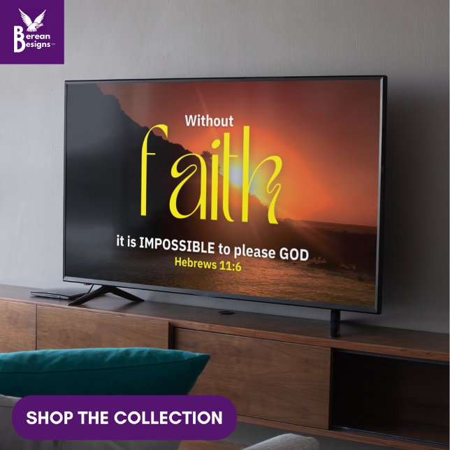 Poster SEM FAITH Christian (Vibrant imagery with Christian FAITH Bible verse to use with your display TV.)