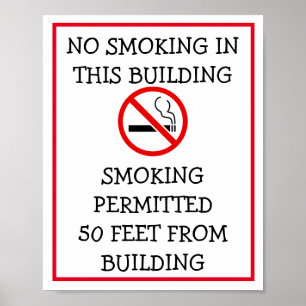 Poster Sem fumar neste edifício Assine