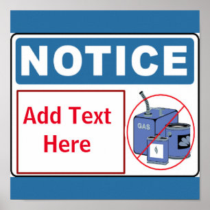 Poster Sem GAs ou Inflamável nas Instalações, adicionar t