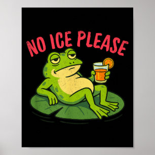 Poster Sem gelo por favor meme engraçado de sapo sem graç