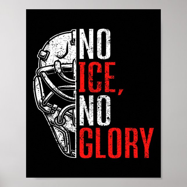 Poster Sem Gelo Sem Glória Funny Ice Hockey  (Frente)