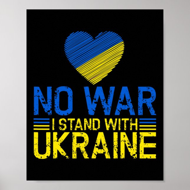 Poster Sem Guerra Eu Apoio a Ucrânia Acabar com a Guerra  (Frente)