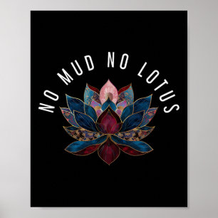 Poster Sem Lama Nenhuma Flor de Lótus Zen Budismo Budista