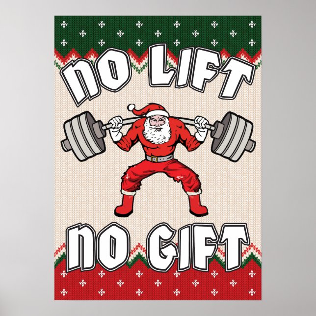 Poster Sem Levante Sem Presente - Gym de Natal - Workout  (Frente)