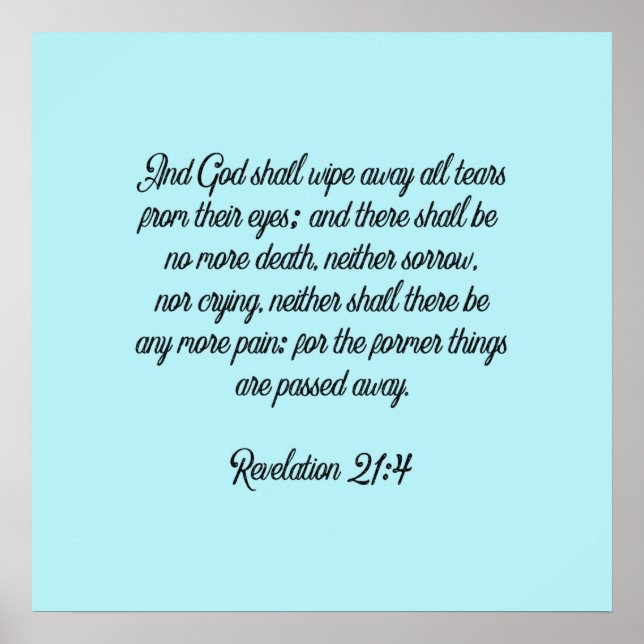 Poster Sem Mais Tristeza Sem Mais Dor Escritura Cristã (Frente)