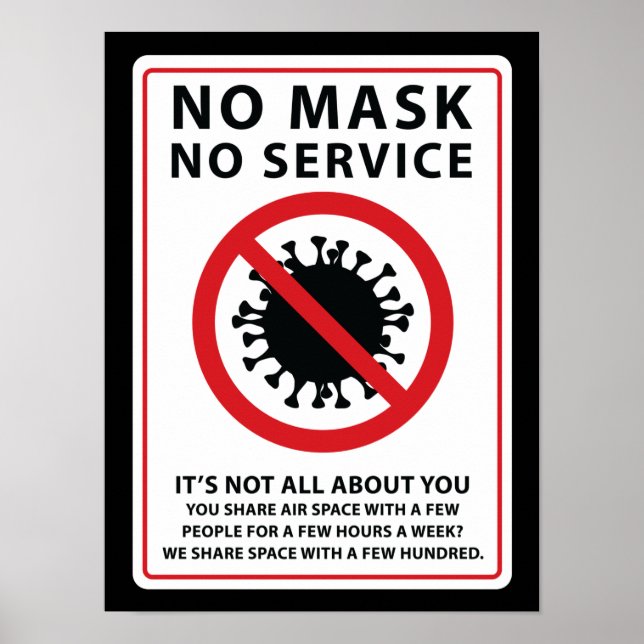 Poster sem máscara nenhum serviço de ar compartilhado (Frente)