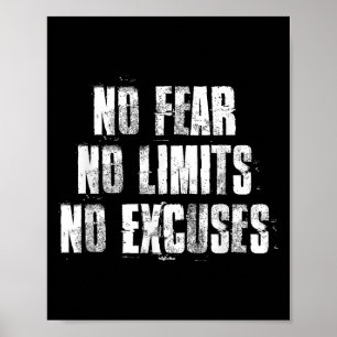 Poster Sem Medo Sem Limites Sem Desculpas Fitn Motivacion