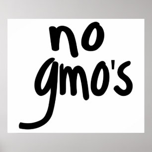 Pôster Sem OGM para ambiente de Comida saudável White