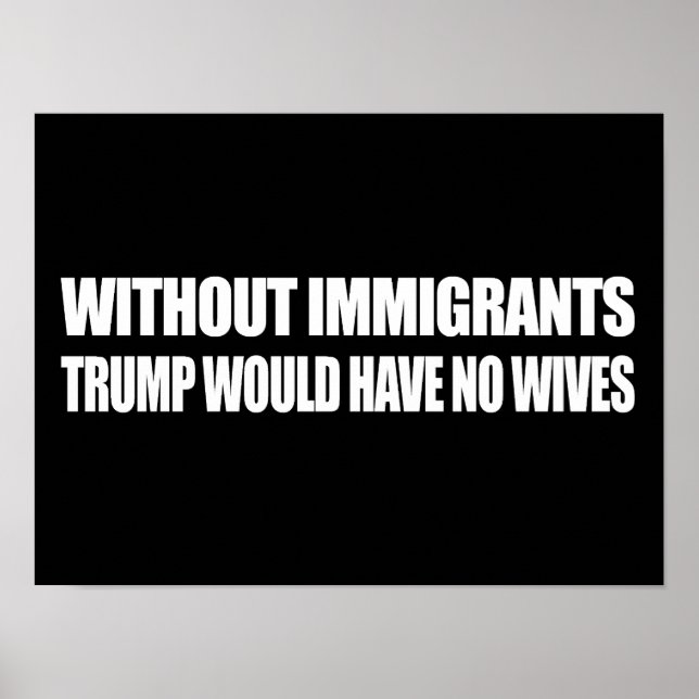 Poster Sem os Imigrantes, Trump não teria esposas. (Frente)