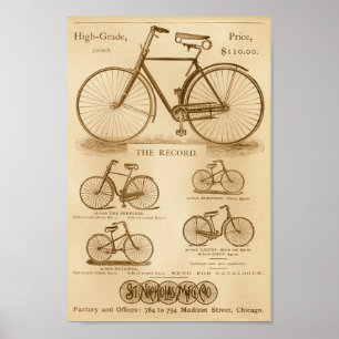 Poster sem par da arte do anúncio das bicicletas
