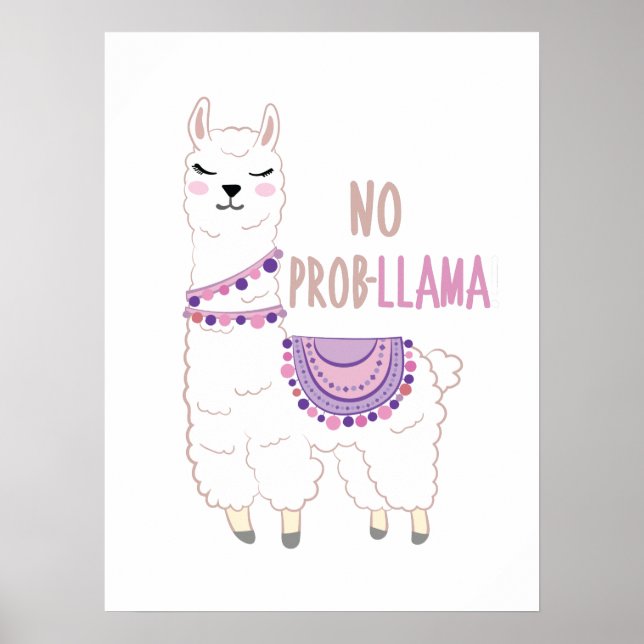 Poster Sem Problemas Llama Funny (Frente)