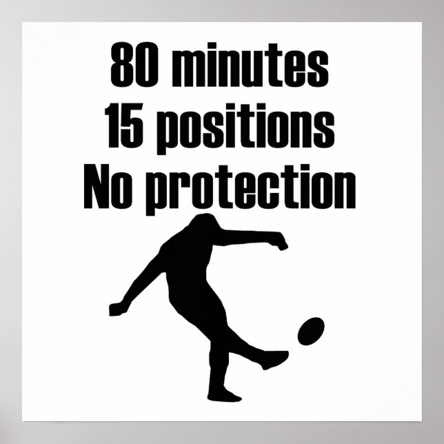 Pôster Sem proteção Rugby (Frente)