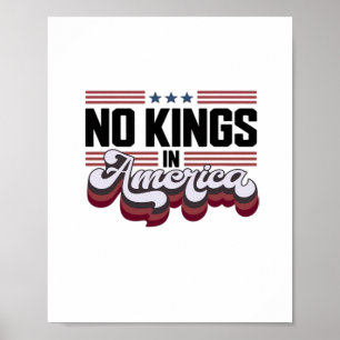 Poster Sem Reis Na América Design Patriótico EUA