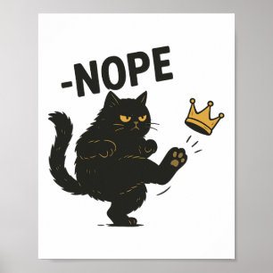 Poster Sem Reis Nos Estados Unidos Gato Negro Engraçado G