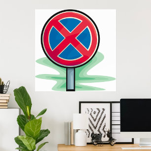 Poster Sem Sinal de Estrada de Estacionamento Símbolo de