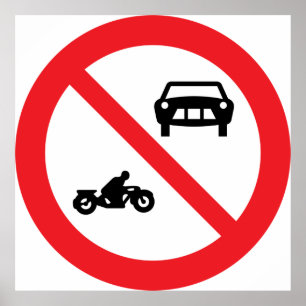 Poster Sem Sinal de Estrada de Veículos