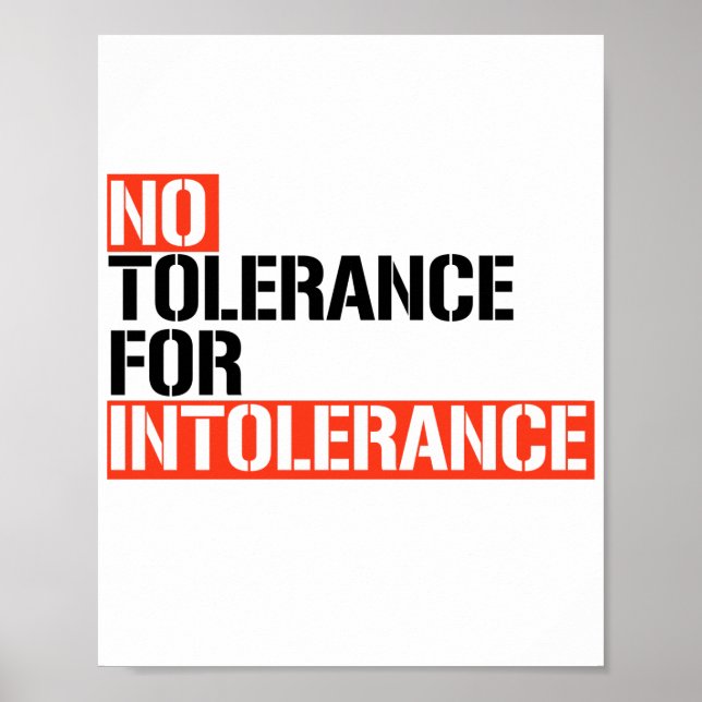 Poster Sem tolerância à intolerância (Frente)