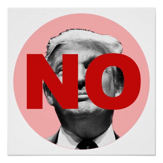 Pôster Sem Trump (rosa e vermelho) (Frente)
