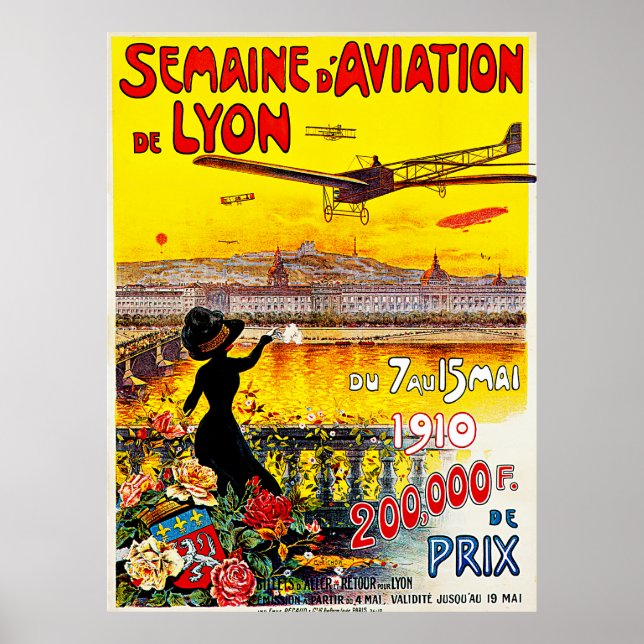 Poster Semaine d'Aviation de Lyon (Frente)