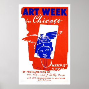 Pôster Semana da arte de Chicago WPA 1940