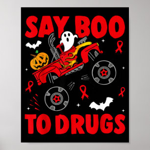Poster Semana da Fita Vermelha Conscientização Halloween 