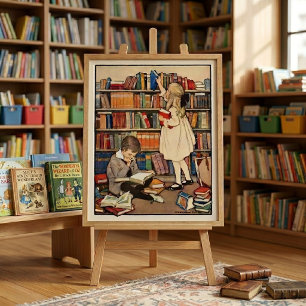Poster Semana do Livro Infantil por Jessie Willcox Smith