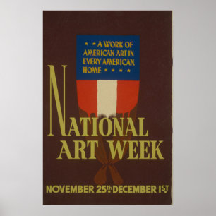 Poster Semana Nacional de Arte Cartaz Antigo WPA