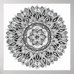 Pôster Semente sagrado da geometria da mandala da flor da
