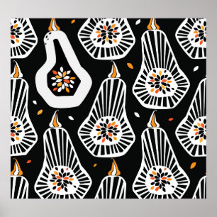 Poster Sementes de Bombas Estilizadas: Design sem costura