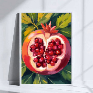 Poster Sementes de Romã   Pintura de Frutas
