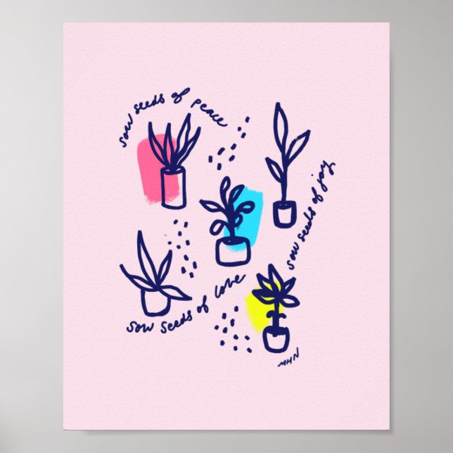 Poster Sementes de serras de paz, amor e alegria - inspir (Frente)