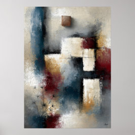 Poster Sementes Fugazes Wabi-Sabi Moderno Abstrato Japonê