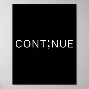 Poster Semicolon de Consciência da Saúde Mental Continua