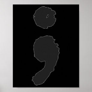 Poster Semicolon; Depressão &amp; Sensibilização para o S