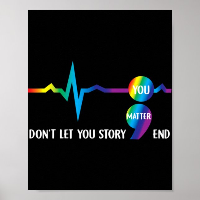 Poster Semicolon Mental Health Awareness Suicide Preventi (Frente)