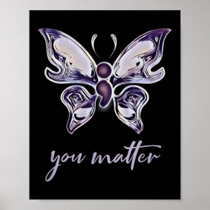 Poster Semicolon Project Depression Awarting Butterfly Y