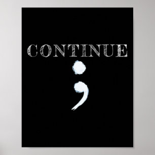 Poster Semicolon Saúde Mental Sensibilização Suicídio Pre