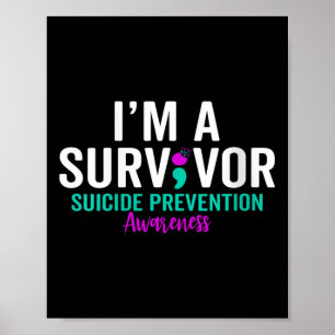 Poster Semicolon Suicídio Sensibilização para a saúde men